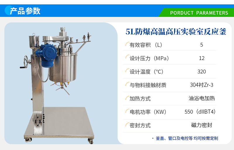 5L高溫高壓防爆實(shí)驗(yàn)室反應(yīng)釜